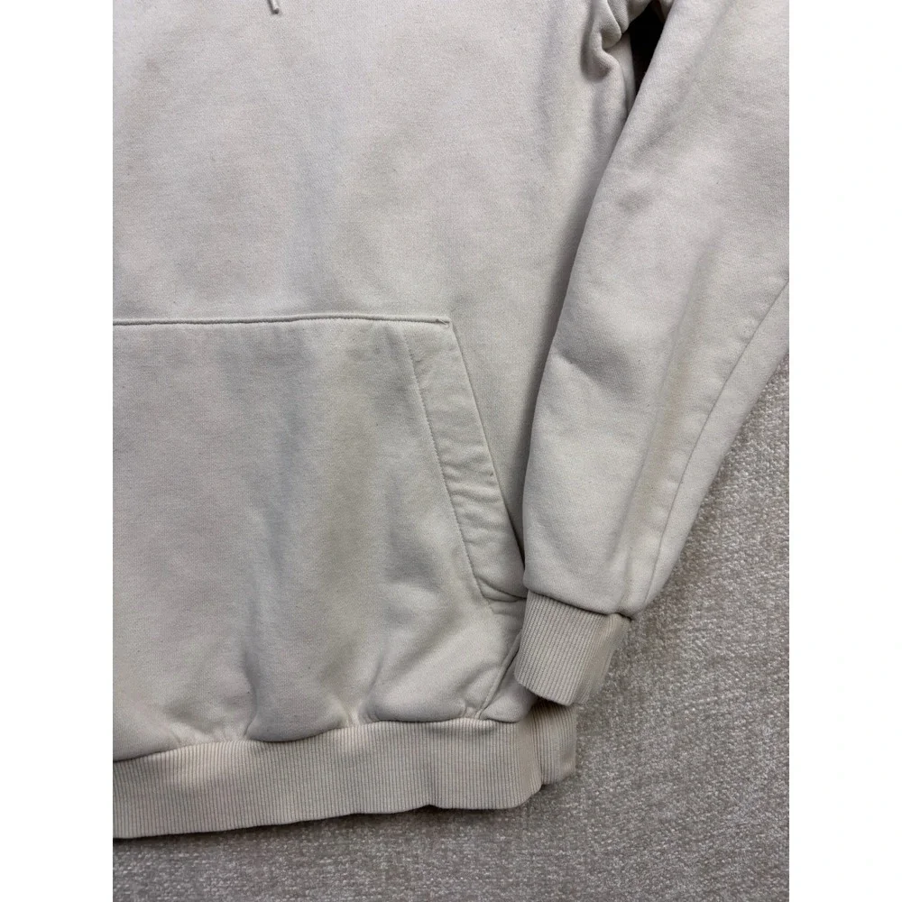 Adidas Mens Essentials 3-Stripes Fleece Hoodie Beige Small